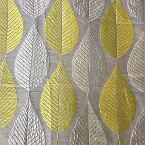 Norbar Fabrics Larkfield Citrine Yellow Gray Leaf Upholstery Fabric 3 Yards 114"